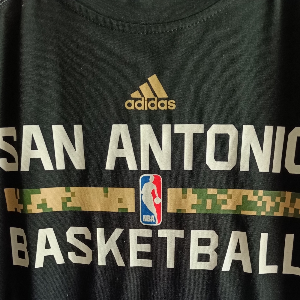 Camo Adidas San Antonio Spurs Basketball  NBA Mens Small Shirt Military Army Dad